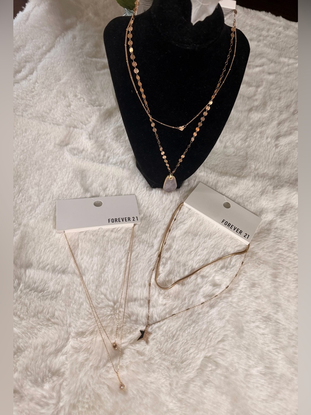 Forever 21 Gold-Tone Layered Necklace Set ( 3 sets ) (#02 item)